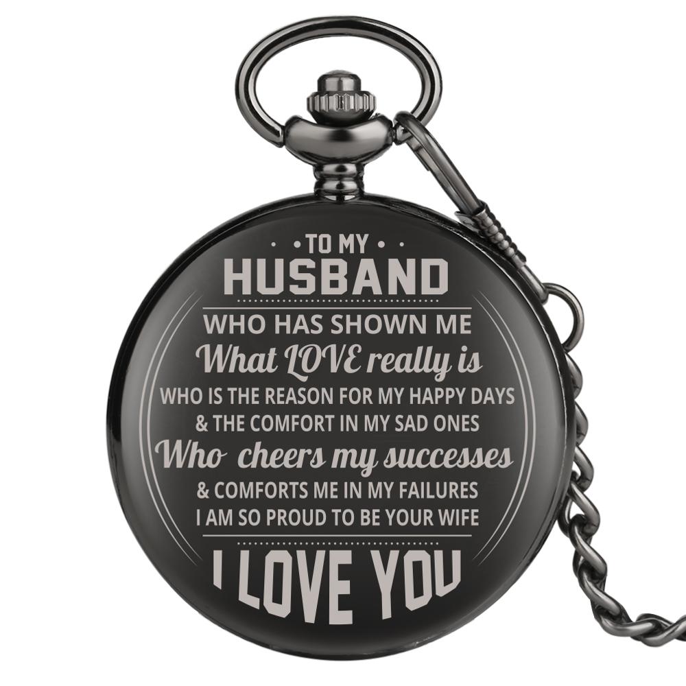 Fashion TO  MY Husband Quartz Pocket Watch