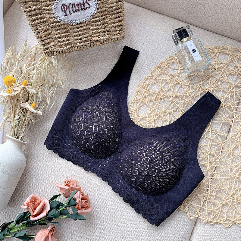 Ice silk gathered sexy lace underwear women