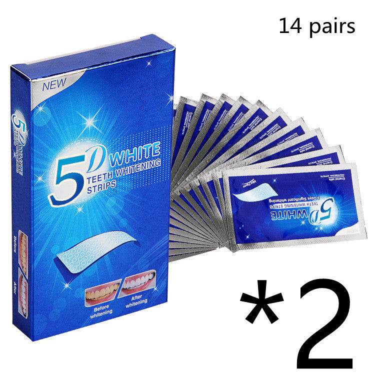 5D Gel tandblekningsremsor White Tooth Dental Kit Oral Hygiene Care Strip för löständer faner Tandläkare Seks Whiten Gel