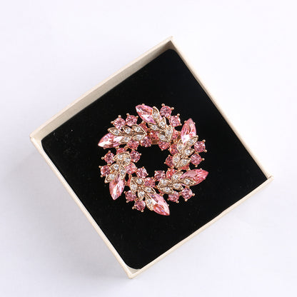 Crystal brooch, diamond-encrusted bauhinia brooch, brooch