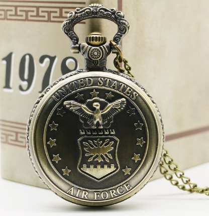 US Air Force Standard Personality Features Large Vintage Quartz Pocket Watch