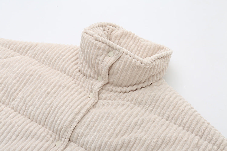 Manteau chaud en velours côtelé, manteau court et ample en coton