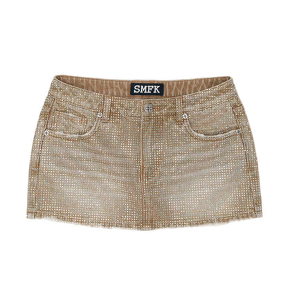 Handmade Wildland Holographic Denim Skirt