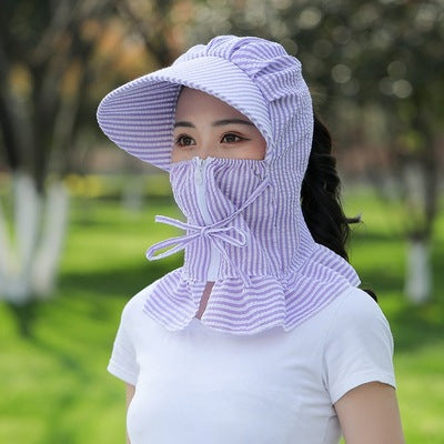 Chapeau de protection solaire femme couverture visage été