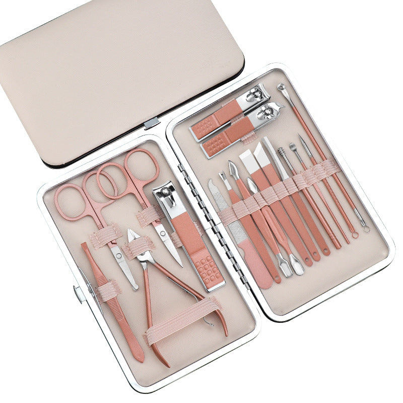 Coupe-ongles en acier inoxydable, ensemble de 23 pièces, ciseaux de manucure de beauté domestique, soins personnels