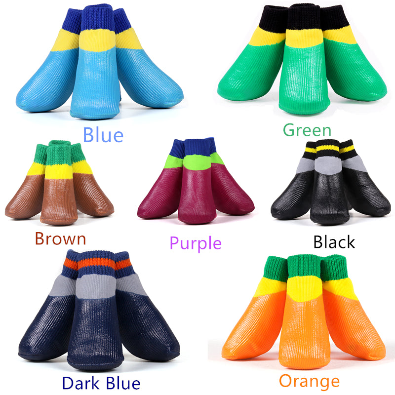 DogSocks Booties Shoes Big Dogs Waterproof Nonslip Rubber Sole, Pet Paw Protector, Elastic Top , for Outdoor Sports