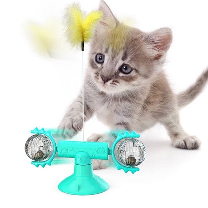 Cat Turntable Cat Windmill Toy Glödande Toy