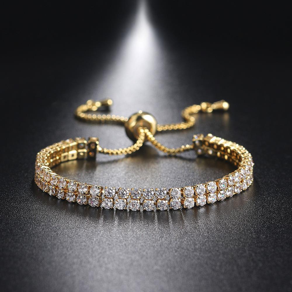 Mode Dubbelrad Zirkonarmband För Damer Strassarmband