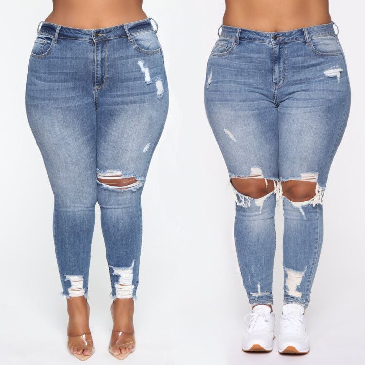 Stretch Ripped Dam Plus Size Jeans Plus Size Jeans