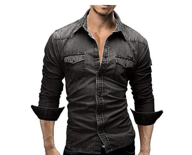 Men Shirt Brand Male Long Sleeve Shirts Casual Solid Slim Fit