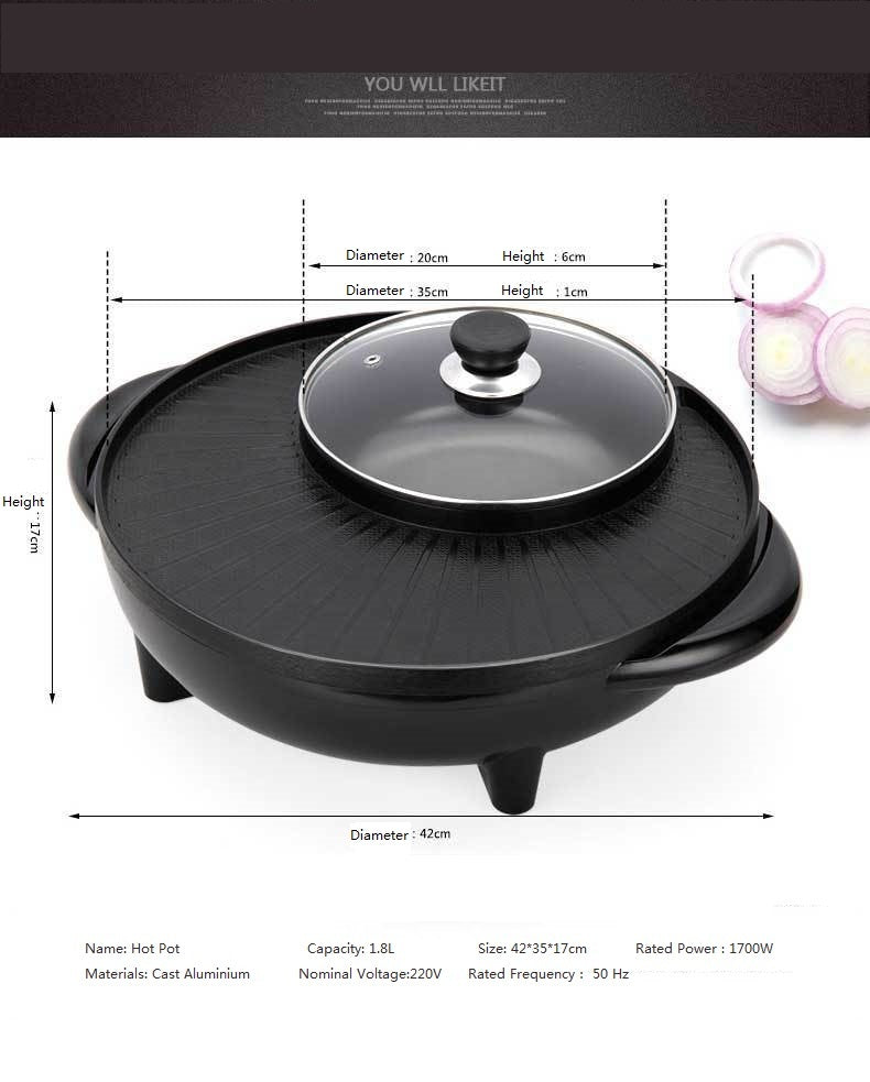 Multifunktionell Pot Electric Grill