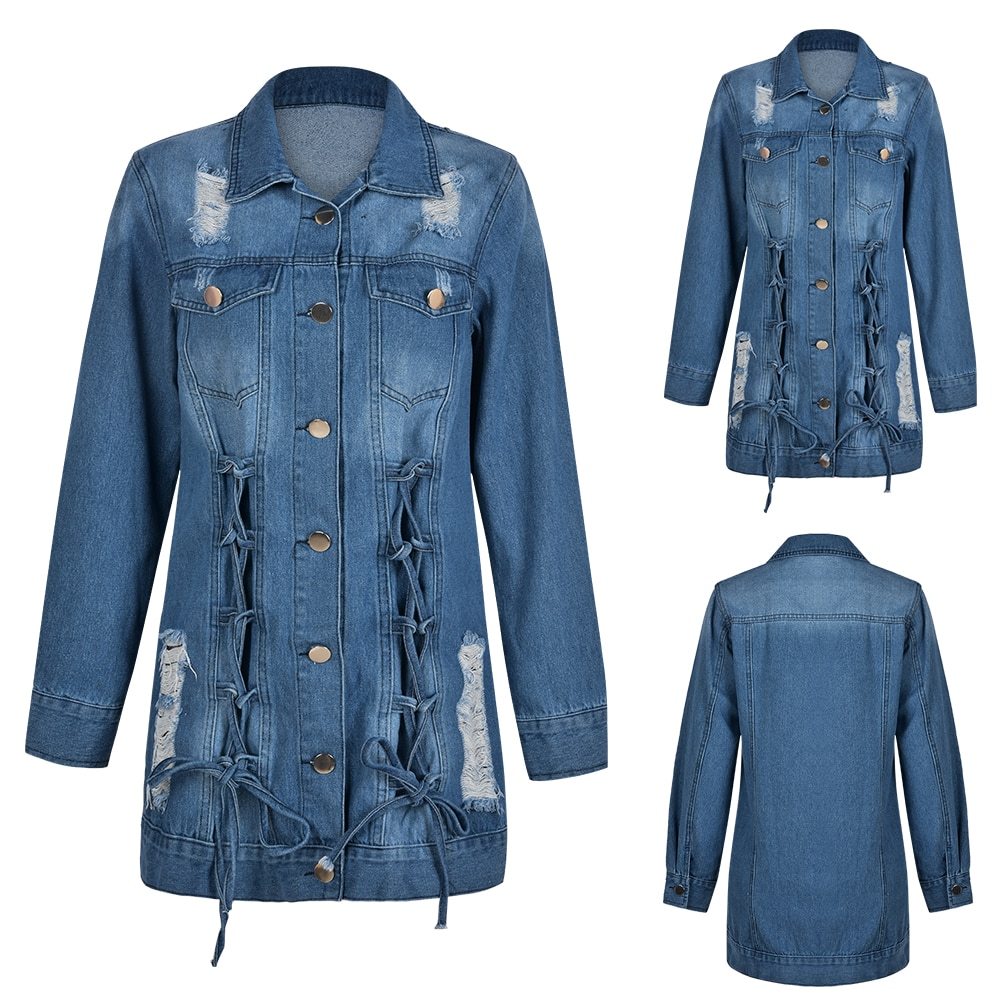 Down Jacket Loose Coat Jackets For Women Printed Tops denim