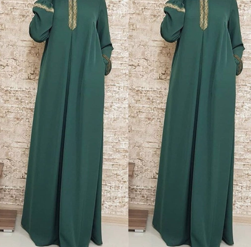 Robe longue musulmane Abaya Jilbab imprimée grande taille pour femmes