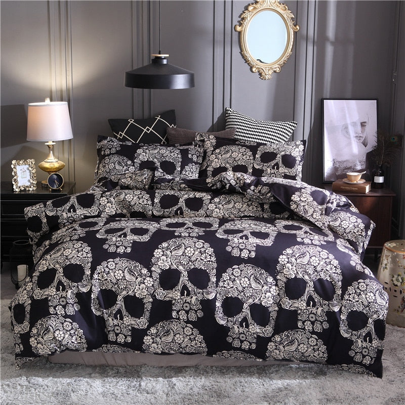 Skull Home Textile Set Quilt Cover