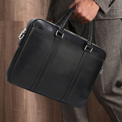 Men's leather portable briefcase file package