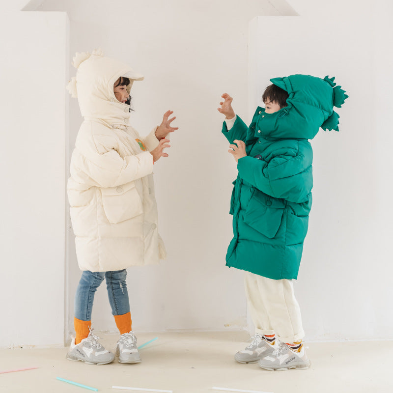 Cartoon dinosaur children's down jacket