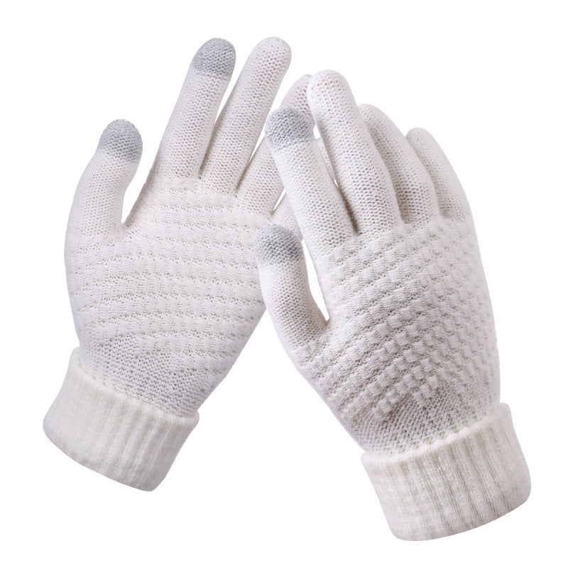 Couple knitted gloves touch screen gloves