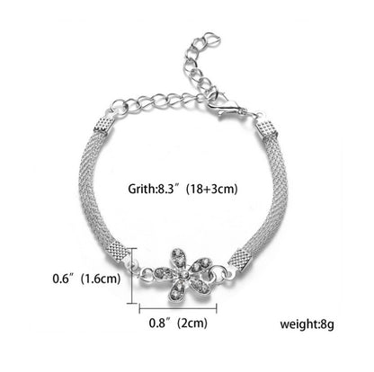 RINHOO 925 Smycken Silverfärgade Armband För Kvinnor Armband Mode Bröllopsbankett Armband &amp; Armringar Alla hjärtans dag Gåva