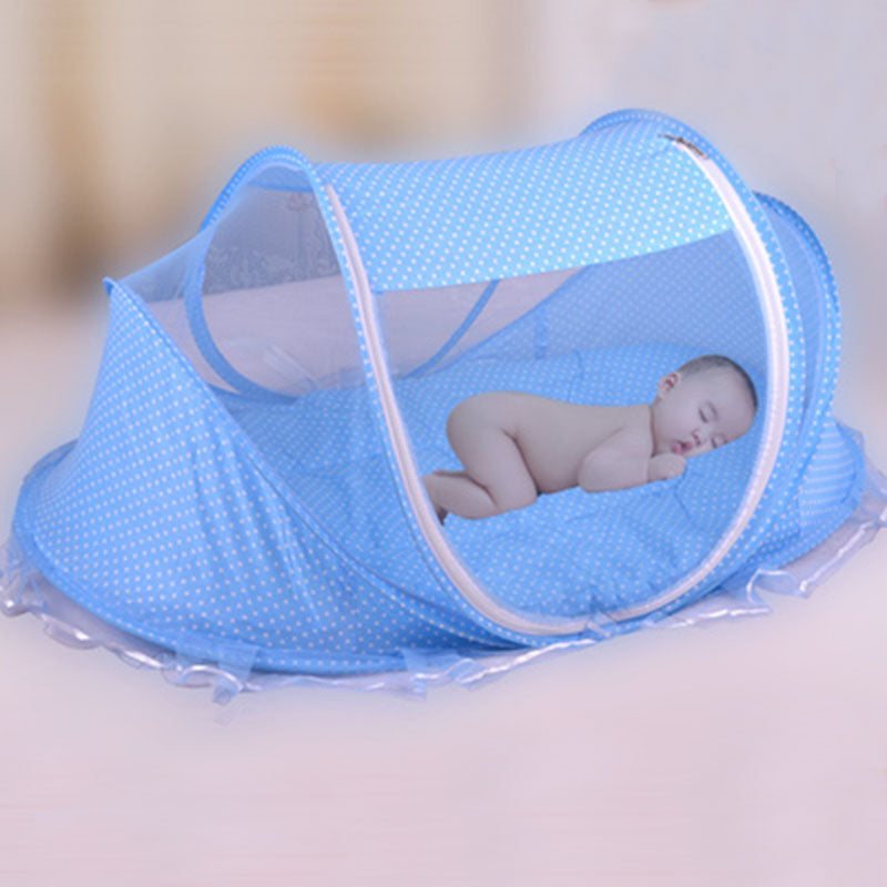 Filet de lit pliable pour bébé avec filet d'oreiller, ensemble de 2 pièces