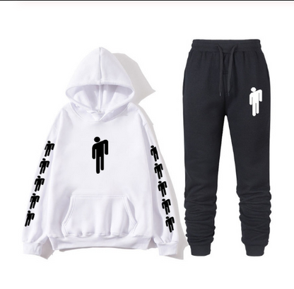 Hoodie print American singer Billie Eilish Hoodie men and women Harajuku hip hop Brilie Eilish sweatshirt set+ pants