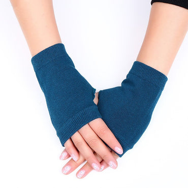 Wool Fingerless Knitting Thread Short Student Writing And Office Warm Gloves