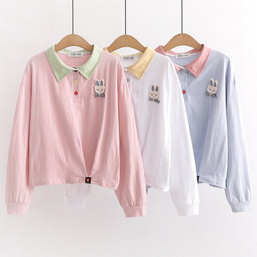 Irregular long sleeve T-shirt women