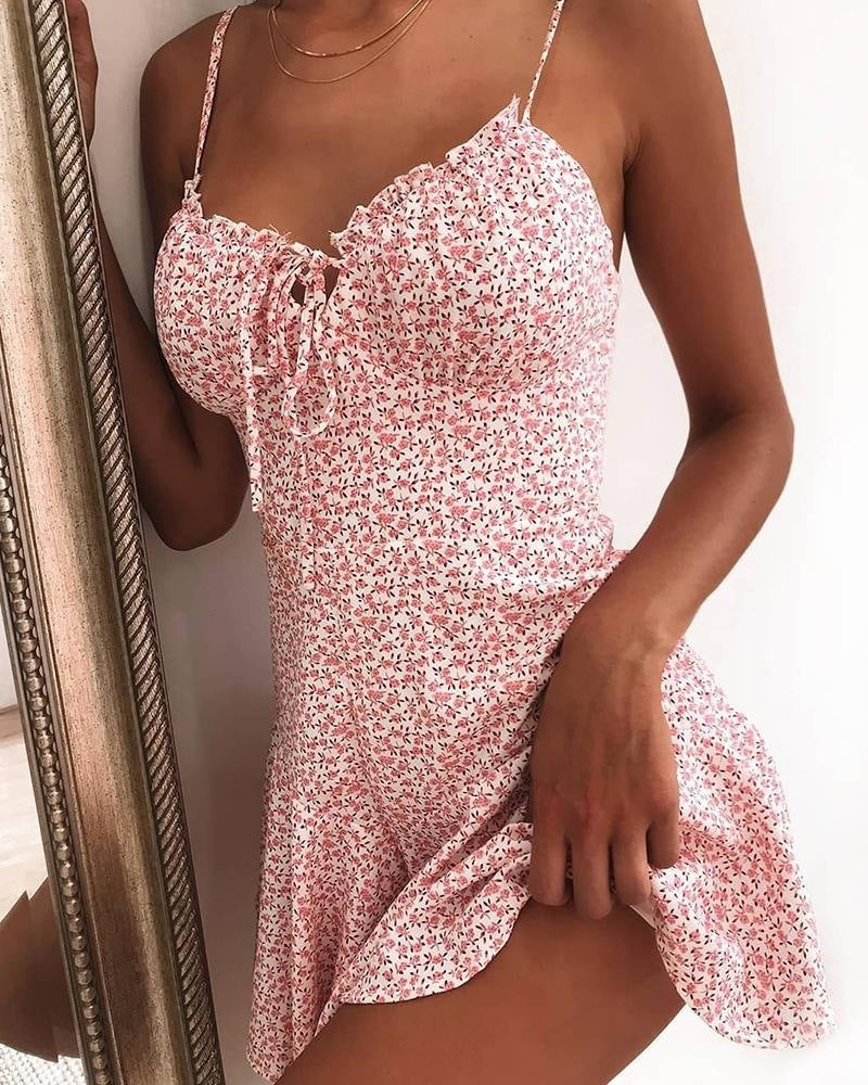 Robe florale Mini robe caraco femme