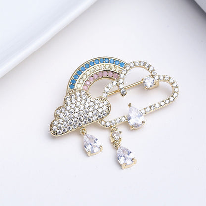 Rainbow Zircon Brooch