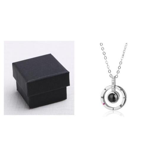 Mode 100 langues je t'aime Projection Couple pendentif rond romantique amour mémoire amoureux de mariage collier cadeaux 