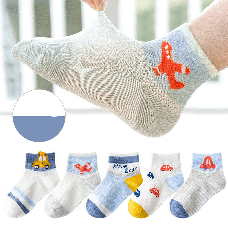 Children's Socks Mesh Cartoon Car Cotton Socks