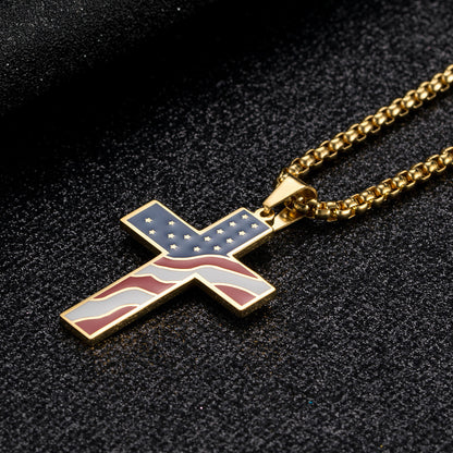 Collier Croix Drapeau