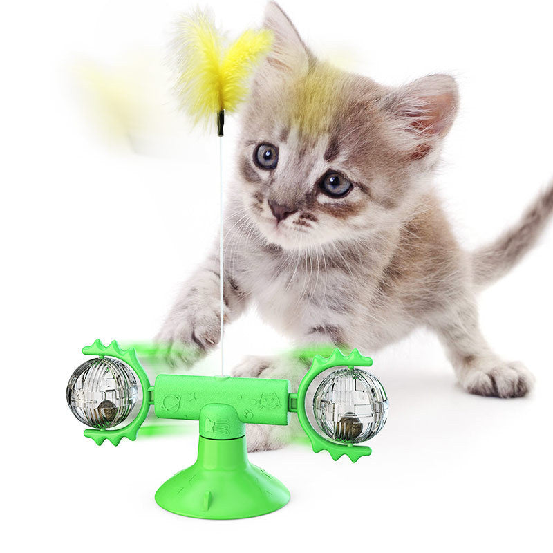 Cat Turntable Cat Windmill Toy Glödande Toy