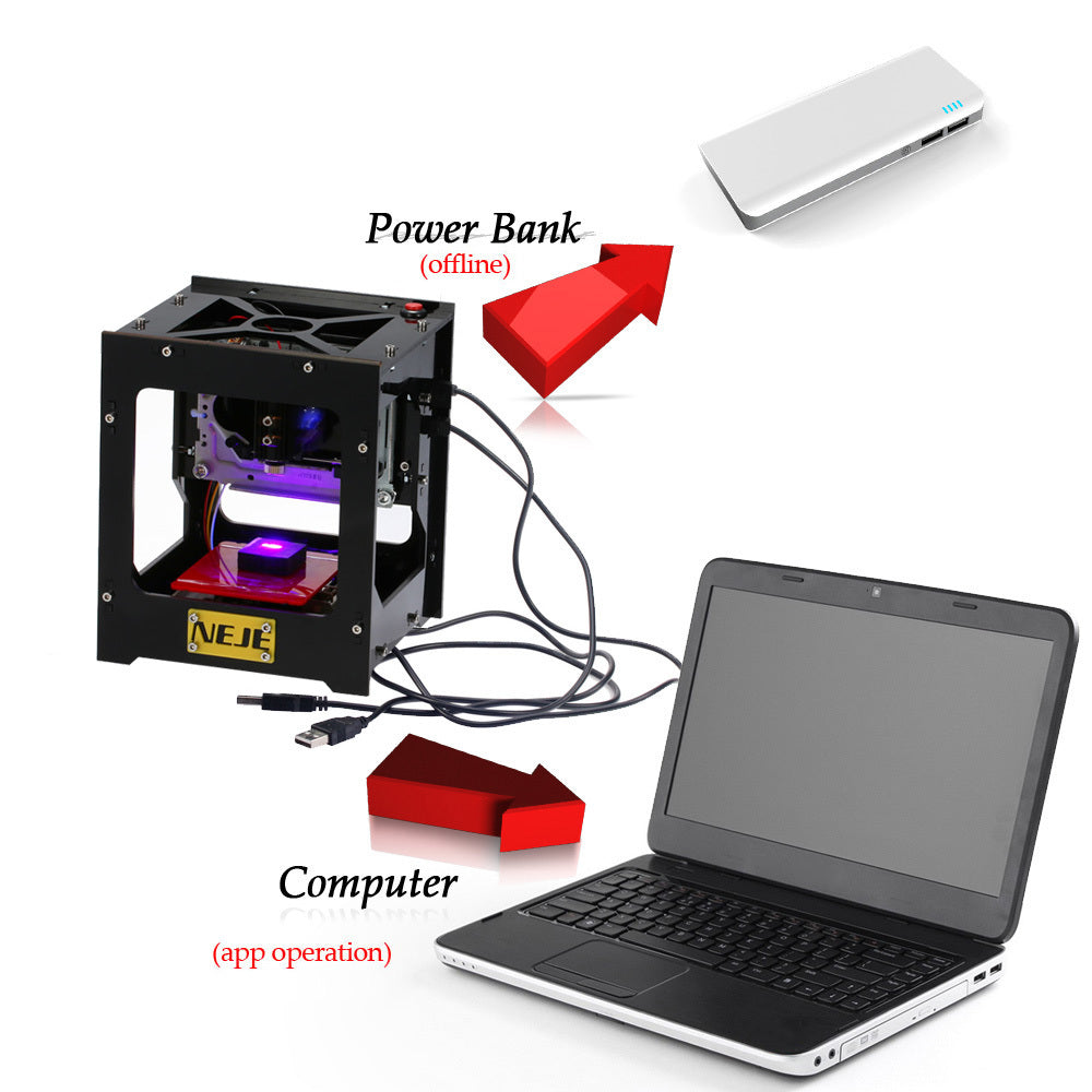 1000mW cnc crouter cnc laserskärare mini cnc graveringsmaskin DIY Print lasergravör High Speed ​​med skyddsglasögon