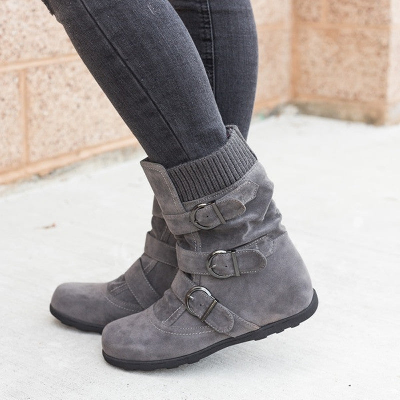 Casual Winter Boots Strap Spänne Skor