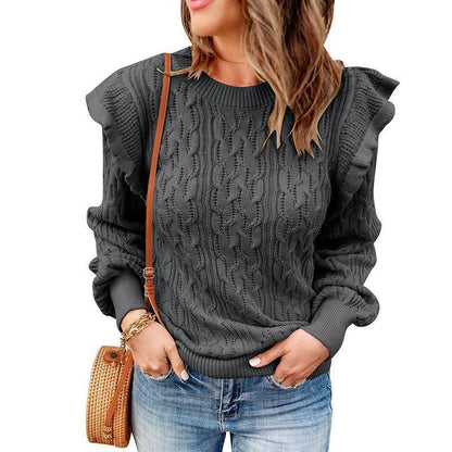 New Style Thickened Solid Color Sweater Women's Loose