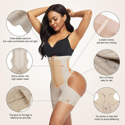 Kvinnor Shapewear High Waist Butt Lifter Magekontroll Underkläder Workout Midjetränarkorsett