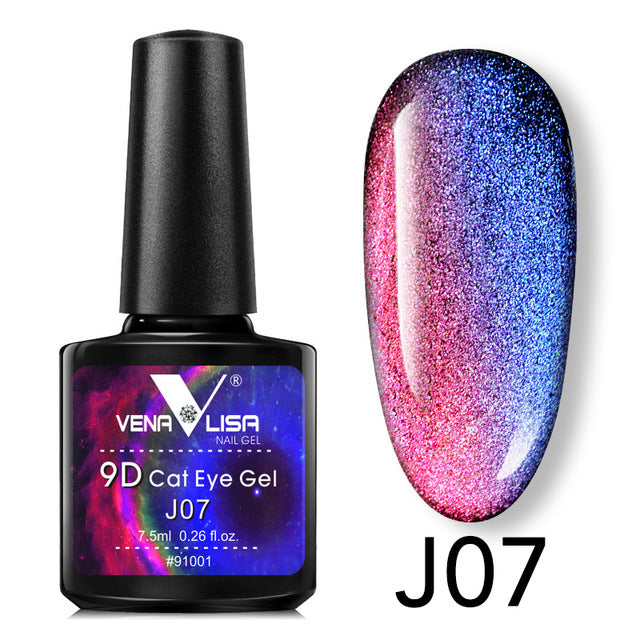 Venalisa 9D Gellack Cat Eye Magic Chameleon Gellack Nagelmanikyr Galaxy Starry Magnetic Multicolor 5ml Nagellack