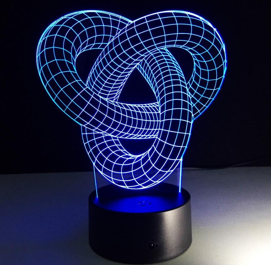 Kno 2 - 3D Optisk illusion LED-lampa Hologramm