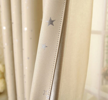 Star print perforated finished curtain