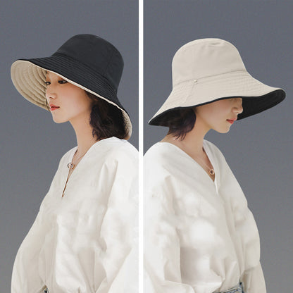 Chapeau de soleil double face avec protection solaire