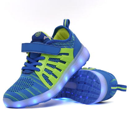 Children flying woven LED light shoes