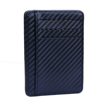 New Fashion Pu Leather Carbon Fiber Wallet Mini Slim Wallets Business Men Credit Card ID Holder with RFID Anti-chief Purse