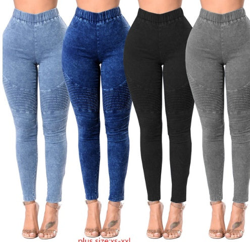 Creased Women'S High-Waisted Butt-Lifting Women'S Jeans