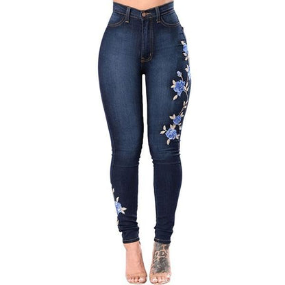 Jean déchiré pour femme, jean crayon, pantalon en Denim