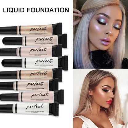 Liquid Foundation Shimmer Brightener Concealer Primer Base Contour Makeup Face Highlighter Cream 