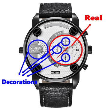 Mens Big Cheap Watches Fashion Leather Date Gifts Wristwatch