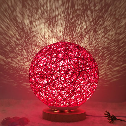 Amazon Hot säljning Creative linn Bordlampa Novel och Unik LED intelligent USB7 färg RGB16 färg fjärrkontroll Rattan Balla Lampa