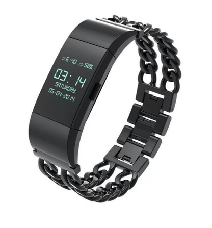 Bracelet Fitbit Charge 2 à double chaîne en acier inoxydable