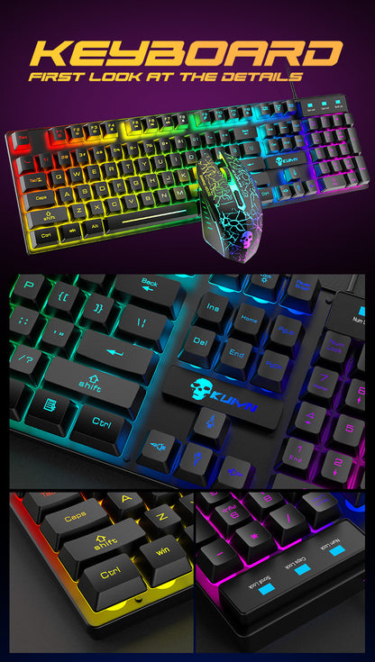 Ensemble clavier et souris lumineux Kuiying T6RGB