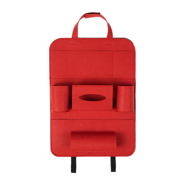 Organisateur de siège arrière de voiture, support de style de voiture, siège multi-poches, rangement en feutre de laine, sac multifonction d'accessoires de véhicule